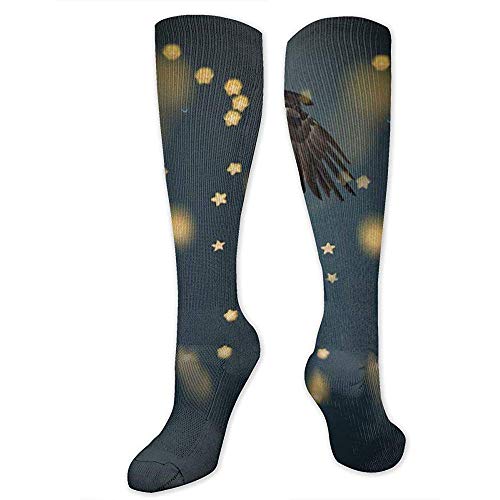 alice-shop Calcetín de compresión para mujeres y hombres, águila calva norteamericana volando con bandera estadounidense Calcetines largos hasta la rodilla casuales de 50 cm