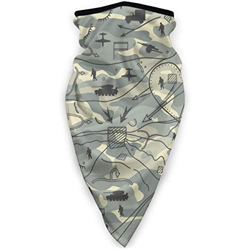 alice-shop Pasamontañas de moda unisex bufanda de cara sin costuras patrón militar 11 cubierta de cara deportiva a prueba de viento sin costuras