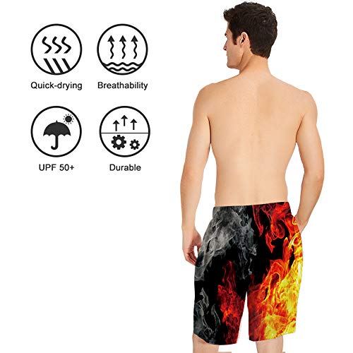 ALISISTER Bañadores Hombre Personalizado 3D Galaxia Fuego Diseño Secado Rápido Pantalones Cortos Verano Surf Playa Swim Shorts XL