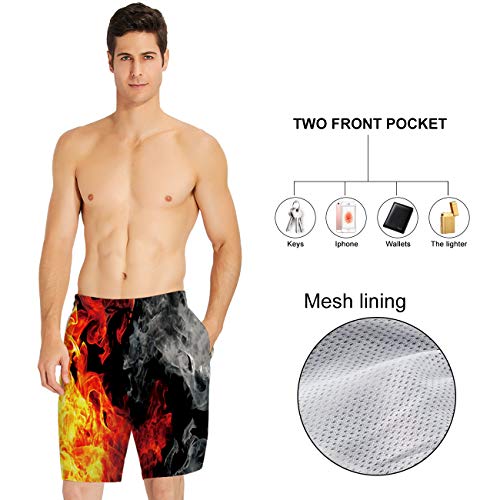 ALISISTER Bañadores Hombre Personalizado 3D Galaxia Fuego Diseño Secado Rápido Pantalones Cortos Verano Surf Playa Swim Shorts XL