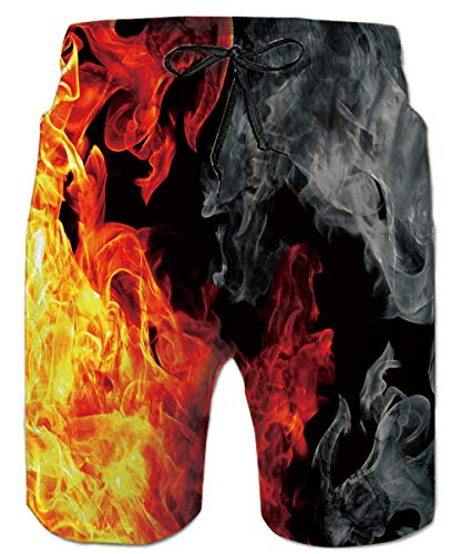 ALISISTER Bañadores Hombre Personalizado 3D Galaxia Fuego Diseño Secado Rápido Pantalones Cortos Verano Surf Playa Swim Shorts XL