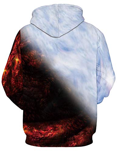 ALISISTER Hombres Mujeres Sudadera con Capucha de diseño de Diamantes Cool 3D Galaxia Lobo Hoodie Manga Larga Bolsillos Hoodie XL