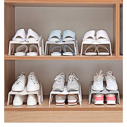 Almacenamiento Organizador de Ranuras for Zapatos Racks de Zapatos Rack de Zapatos Holder Space Rack 4/6 / 8PCS Hermoso (Color : Beige, Size : 6PCS)