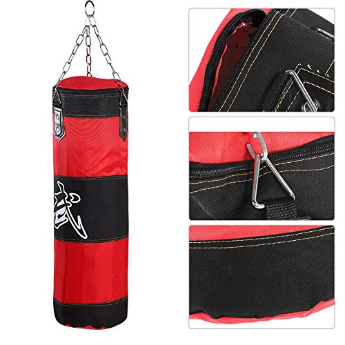 Alomejor Saco de Boxeo Saco de Boxeo Resistente con Cadenas para el Entrenamiento de Boxeo Bolsa de Arena de Fitness(1.2m-Red)