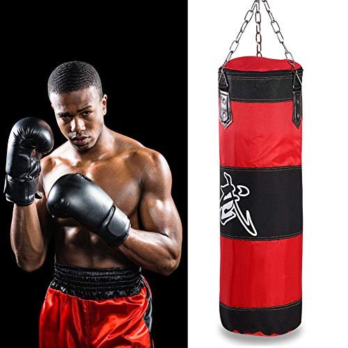 Alomejor Saco de Boxeo Saco de Boxeo Resistente con Cadenas para el Entrenamiento de Boxeo Bolsa de Arena de Fitness(1.2m-Red)