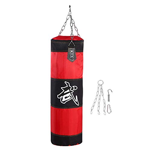 Alomejor Saco de Boxeo Saco de Boxeo Resistente con Cadenas para el Entrenamiento de Boxeo Bolsa de Arena de Fitness(1.2m-Red)