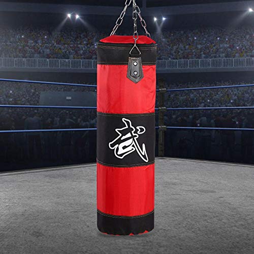 Alomejor Saco de Boxeo Saco de Boxeo Resistente con Cadenas para el Entrenamiento de Boxeo Bolsa de Arena de Fitness(1.2m-Red)