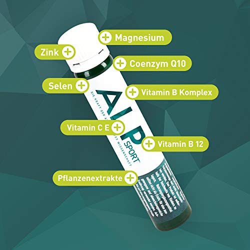ALP SPORT multivitaminas y minerales con magnesio liquido vitamina C zinc selenio Vit E B complex B12 Q10 coenzima 14x25 ml ampollas bebibles suplementos deportivos