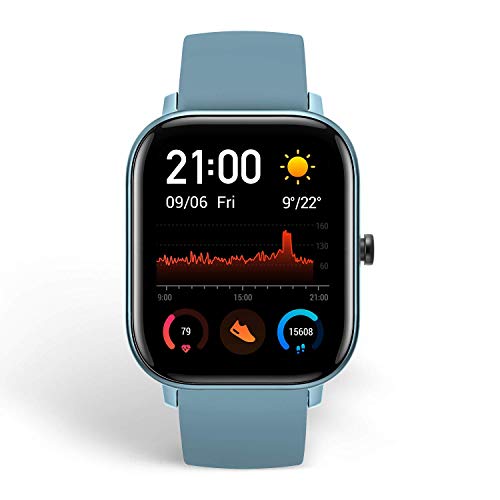 Amazfit GTS Reloj Smartwactch Deportivo | 14 días Batería | GPS+Glonass | Sensor Seguimiento Biológico BioTracker™ PPG | Frecuencia Cardíaca | Natación | Bluetooth 5.0 (iOS & Android) Azul