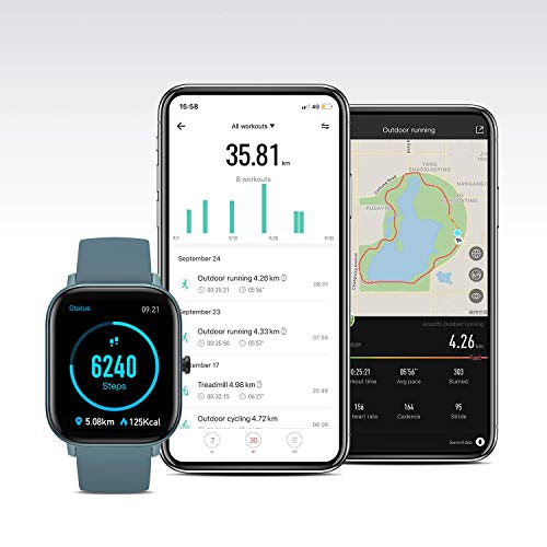 Amazfit GTS Reloj Smartwactch Deportivo | 14 días Batería | GPS+Glonass | Sensor Seguimiento Biológico BioTracker™ PPG | Frecuencia Cardíaca | Natación | Bluetooth 5.0 (iOS & Android) Azul