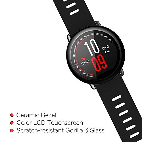 Amazfit Pace Black Pulsera Inteligente con Ritmo Cardíaco y GPS, Negro