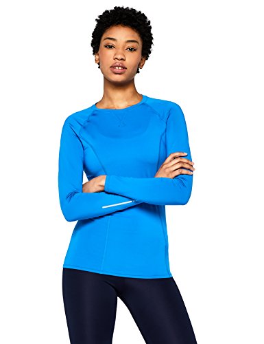 Amazon Brand - AURIQUE Top deportivo de running para mujer, Azul (Imperial Blue), 40, Label:M