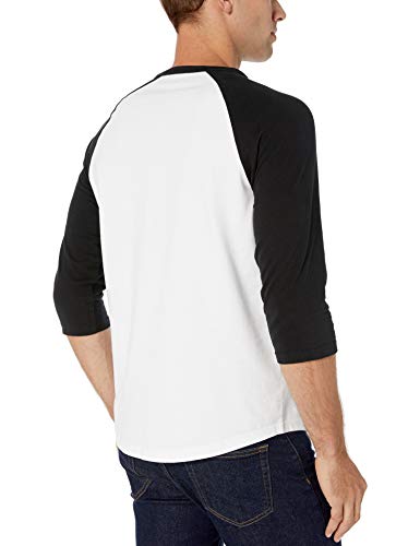 Amazon Essentials - Camiseta de béisbol de manga 3/4 para hombre, Negro/Blanco, US S (EU S)