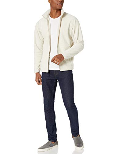 Amazon Essentials - Chaqueta de forro polar con cremallera completa para hombre, Avena, US L (EU L)