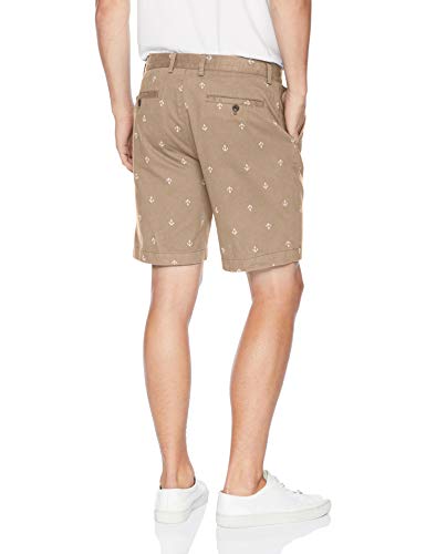 Amazon Essentials - Pantalones cortos ajustados para hombre, Marrón (Khaki Anchor Kha), 36W