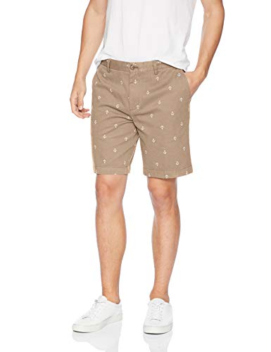 Amazon Essentials - Pantalones cortos ajustados para hombre, Marrón (Khaki Anchor Kha), 36W