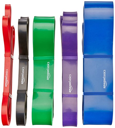 AmazonBasics - Banda elástica de resistencia y dominadas, 4,5 a 15,9 kg (1,27 cm de ancho)