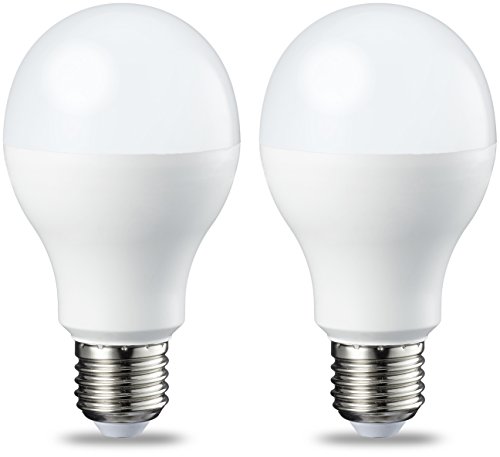 AmazonBasics Bombilla LED Esférica E27, 14W (equivalente a 100W), Blanco Cálido, Regulable - 2 unidades