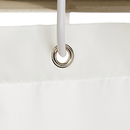 AmazonBasics - Cortina de ducha de poliéster (180 x 200 cm), color blanco