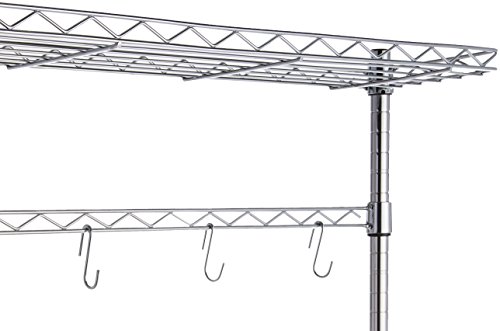 AmazonBasics - Estantería de cocina, Madera/Cromo