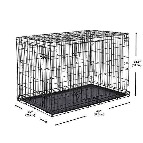 AmazonBasics - Jaula plegable de metal para mascota (dos puertas, 122 cm largo)