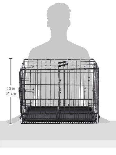 AmazonBasics - Jaula plegable de metal para mascota (una puerta, 56 cm largo)
