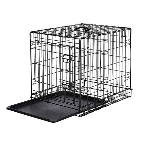 AmazonBasics - Jaula plegable de metal para mascota (una puerta, 61 cm largo)