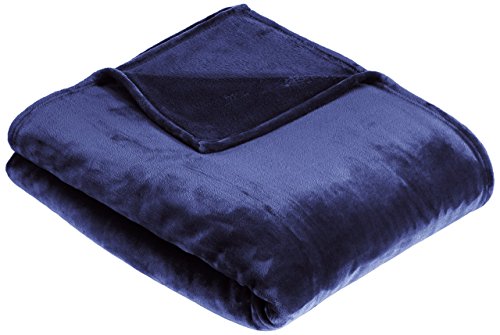 AmazonBasics - Manta, de suave felpa - 168 x 229cm - azul marino