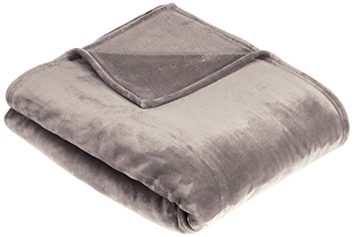 AmazonBasics - Manta, hecha de suave felpa - 229 x 274cm - gris