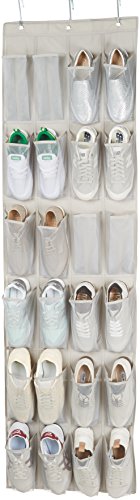 AmazonBasics - Organizador de zapatos de tamaño mediano para 24 zapatos, para colgar sobre puertas
