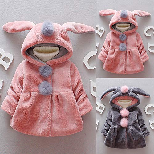 Amlaiworld Abrigos Bebe niñas,Chaqueta con Capucha de Orejas de Conejo de Venonat para niños niñas Bebé Ropa Bebé Otoño Invierno Grueso Capa Abrigos para Bebés Niña Recién Nacido