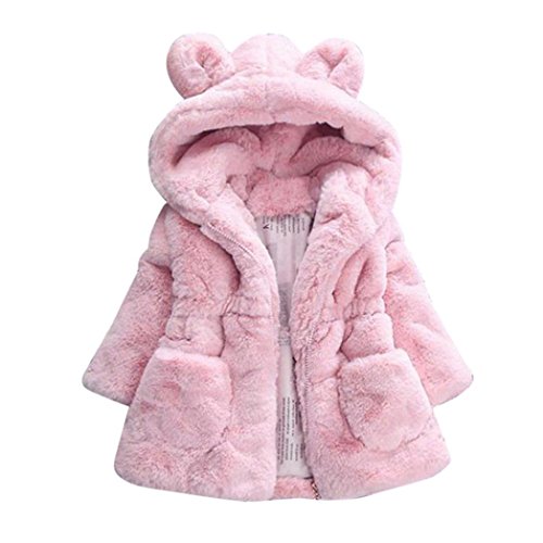 Amlaiworld Ropa Bebé Bebés niña otoño Invierno Abrigo con Capucha Chaqueta Gruesa Ropa de Abrigo 12 Mes - 4 Años (Tamaño:12-18Mes, Rosa)