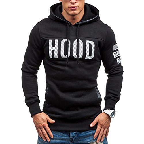 Amlaiworld_Hombre Hombre Sudaderas Hombre,Sudadera con Capucha para Hombre Caliente suéter Ropa de Abrigo (2XL, Negro)