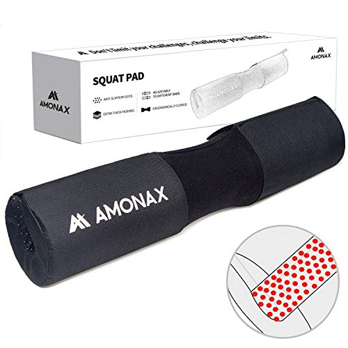 Amonax Almohadilla Barra Gimnasio Protector, Cuello y Hombros protección Almohadilla para Sentadillas y Empuje de Cadera, para Ejercicios en casa y en el Gimnasio, Entrenamiento de Fuerza y Pesas