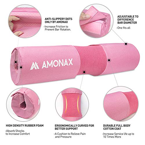 Amonax Almohadilla Barra Gimnasio Protector, Cuello y Hombros protección Almohadilla para Sentadillas y Empuje de Cadera, para Ejercicios en casa y en el Gimnasio, Entrenamiento de Fuerza y Pesas