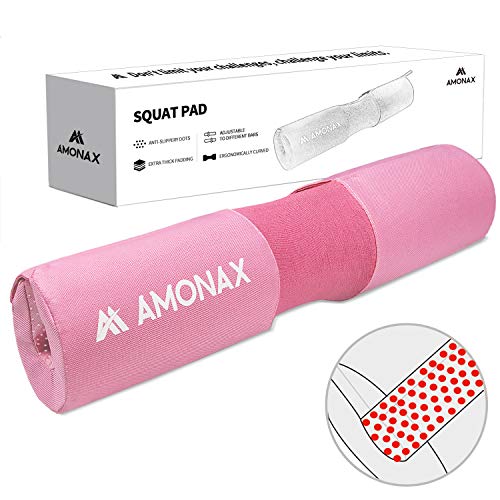 Amonax Almohadilla Barra Gimnasio Protector, Cuello y Hombros protección Almohadilla para Sentadillas y Empuje de Cadera, para Ejercicios en casa y en el Gimnasio, Entrenamiento de Fuerza y Pesas