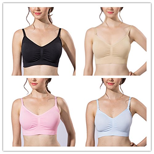 AMOURRI Sujetador de Maternidad para Mujeres Bra Bralette sin Costuras (Pack de 3)