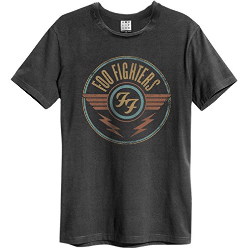 Amplified Foo Fighters-FF Air Camiseta, Gris (Charcoal CC), L para Hombre