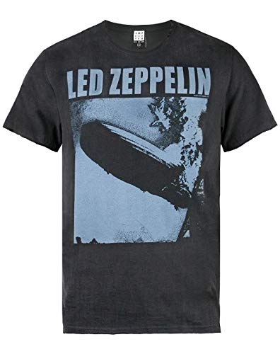 Amplified Led Zeppelin-Blimp Square Camiseta, Gris (Charcoal CC), S para Hombre