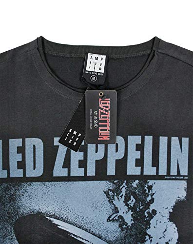 Amplified Led Zeppelin-Blimp Square Camiseta, Gris (Charcoal CC), S para Hombre