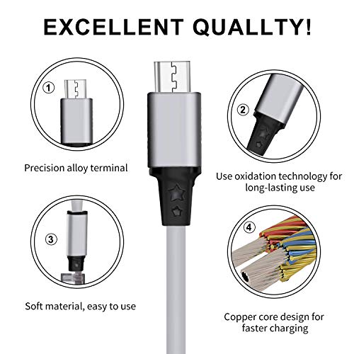 Amuvec 4 en 1 Multi Cable de Carga, Retráctil Multi USB Cargador Cable Múltiples Micro USB Tipo C 2 IP Compatible con Android iPhone 11 8 Samsung Galaxy S9 S8 S7 Huawei P20 Honor Kindle LG Sony