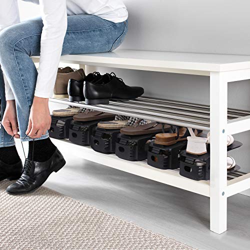 amzdeal - 30pcs Organizadores de Zapatos Ajustables Soportes de Calzado con Ranuras Ahorra 50% de Espacio PP 3 Niveles Altura para Calzado Deportivo Tacones Altos Zapatos Planos