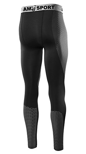 AMZSPORT Pantalones de Compresión Mallas Deportivas Frescas Polainas para Toda La Temporada Size XL