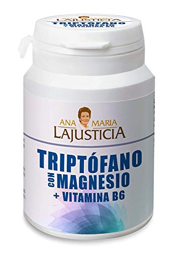 Ana Maria Lajusticia - Triptófano con magnesio + VIT B6 – 60 comprimidos. Reduce la ansiedad, el cansancio y regula el reloj interno. Apto para veganos. Envase para 30 días de tratamiento.