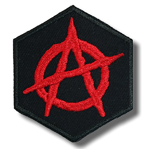 Anarchy symbol variation 3 - bordado parche, 5x6 cm