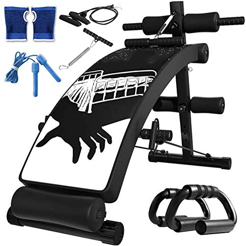 ANBO Banco de Abdominales en declive, Tabla de Abdominales Ajustable Bancos de Pesas multifunción Gimnasio en casa Equipo de Fitness con Marco de flexión, Saltos de Cuerda y Protector de Palma