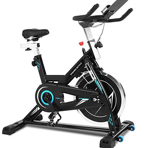 Ancheer Bicicleta de Spinning Bicicleta Indoor de Volante de Inercia de 22kg Bicicletas de Ciclo con Conecto con App Resistencia Ajustable y Monitor LCD para Ejercicio en el Hogar (Negro)