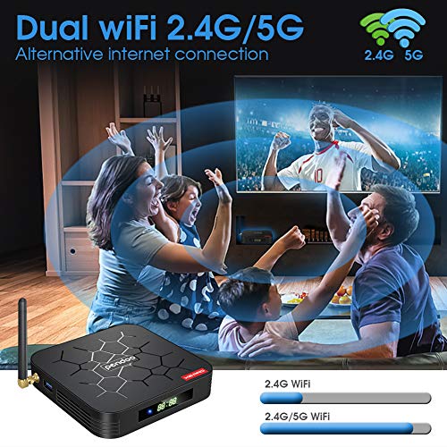 Android 9.0 TV Box 【4GB RAM+32GB ROM】 Android TV Box, Dual-WiFi 2.4GHz / 5GHz H6 Bluetooth Quad Core 64 bits 3D / 4K Full HD / H.265 / USB3.0 Android Smart TV Box Pendoo
