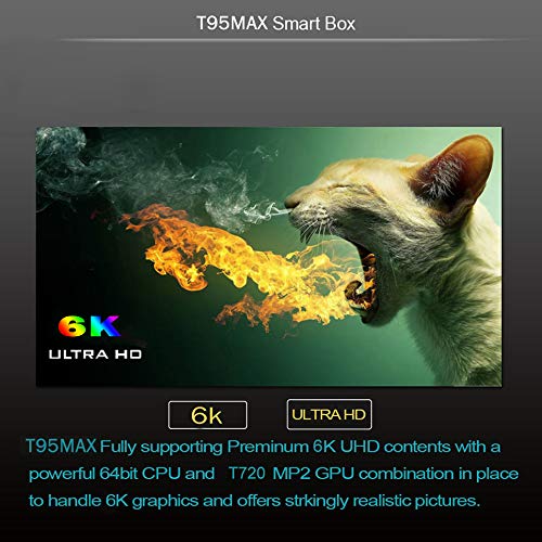 Android TV Box，T95 MAX Android 9.0 TV Box 4GB RAM/32GB ROM H6 Quad-Core Soporte 2.4Ghz WiFi 6K HDMI DLNA 3D Smart TV Box