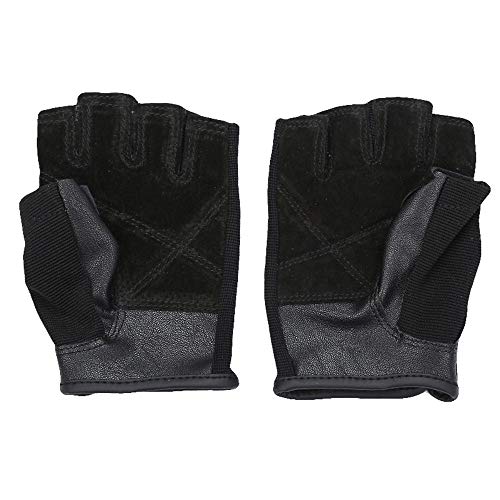 AndyJerzy Guantes de Gimnasio Guantes de la Aptitud Unisex PolyesterStitching Fitness Equipment Palma Malla de Tela y Cuero PU para Pull Ups, Cross Training, Fitness, WODs y Lev